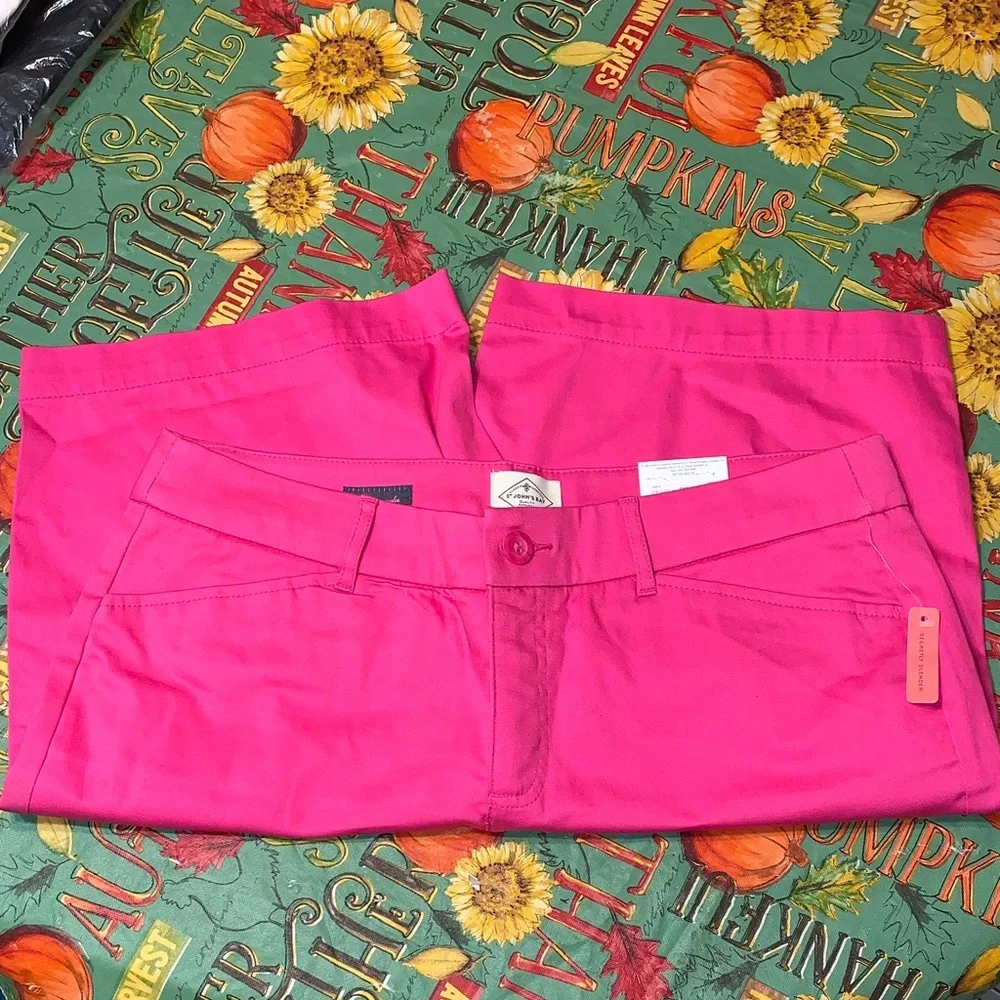 St. John’s Bay Secretly Slender Raspberry Rose Bermuda Shorts - Picture 5 of 10